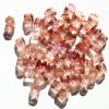 50 6x6mm Ornelia Cut Pink Golden Lustre Beads